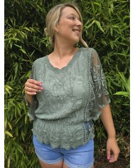 Camiseta mariposa kaki