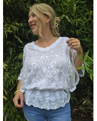Camiseta mariposa blanca