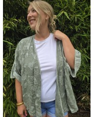 Kimono flor kaki