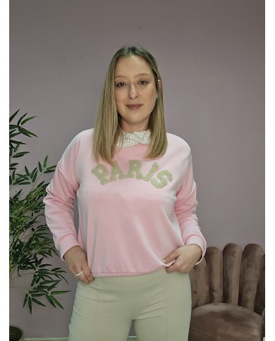 Sudadera Paris rosa