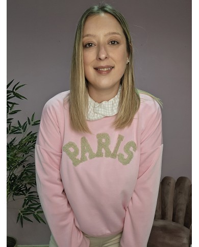 Sudadera Paris rosa