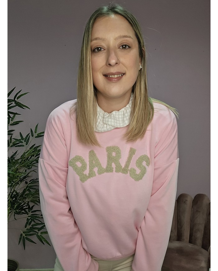 Sudadera Paris rosa