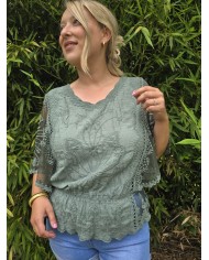 Camiseta mariposa kaki