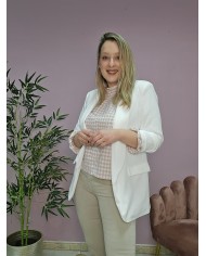 Blazer frunce Blanca