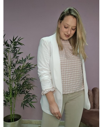 Blazer frunce Blanca