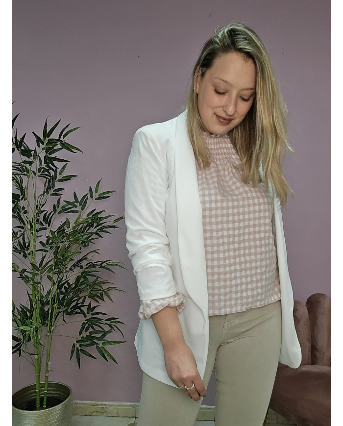 Blazer frunce Blanca