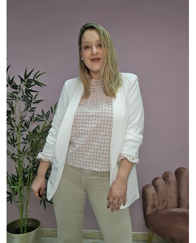 Blazer frunce Blanca