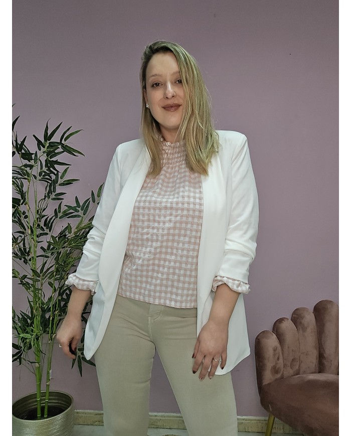 Blazer frunce Blanca