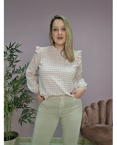 Blusa vichy rosa