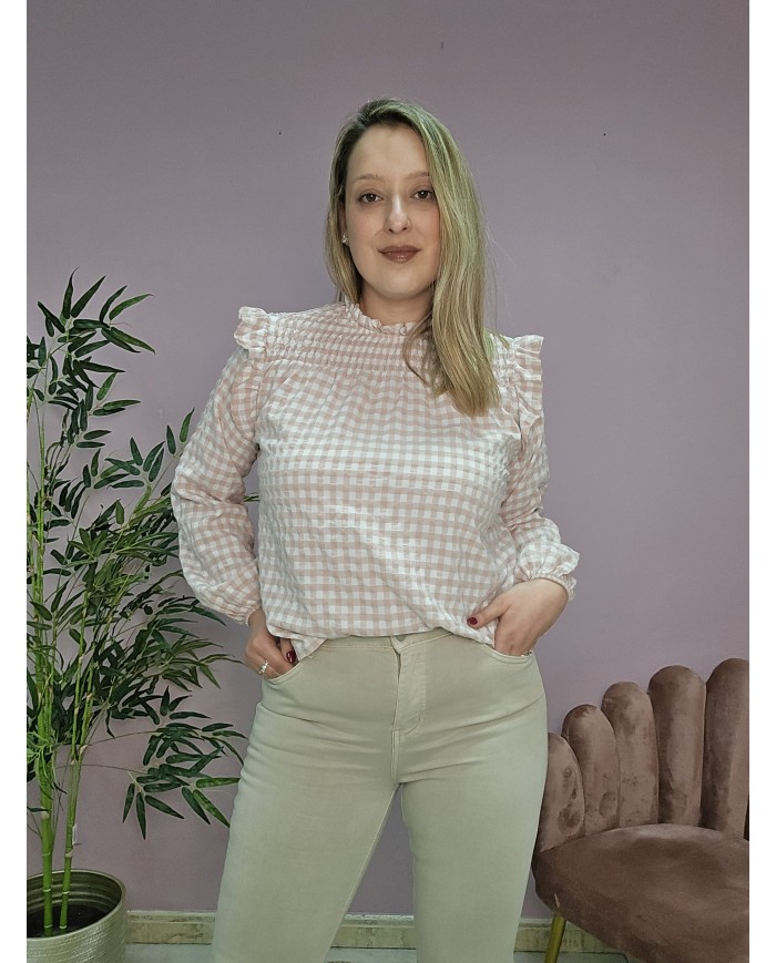 Blusa vichy rosa