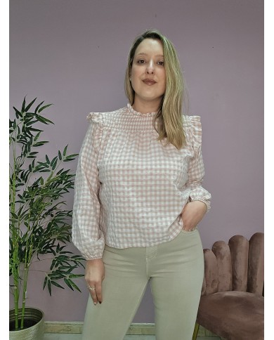 Blusa vichy rosa