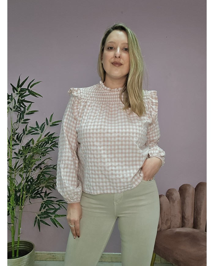 Blusa vichy rosa